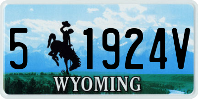 WY license plate 51924V