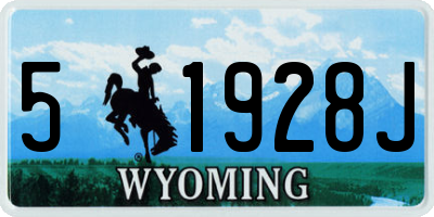 WY license plate 51928J