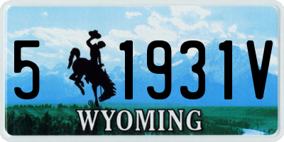 WY license plate 51931V