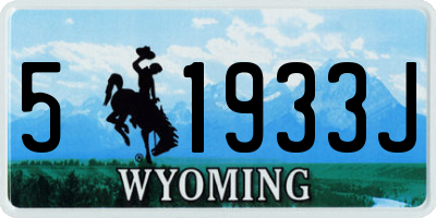 WY license plate 51933J