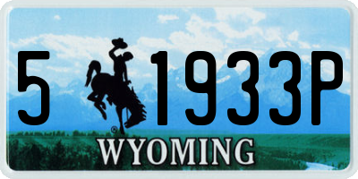 WY license plate 51933P