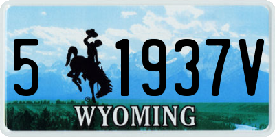 WY license plate 51937V