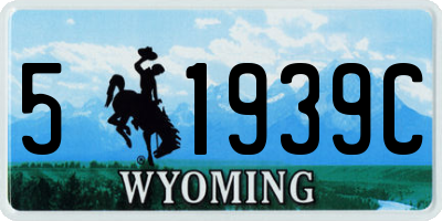 WY license plate 51939C