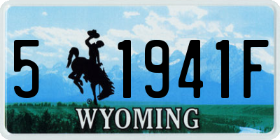 WY license plate 51941F