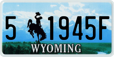 WY license plate 51945F
