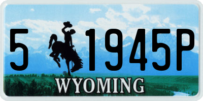 WY license plate 51945P