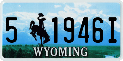 WY license plate 51946I