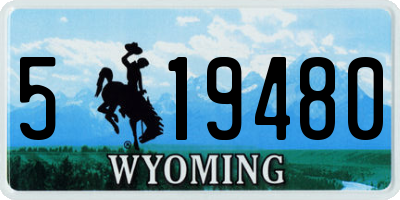 WY license plate 519480