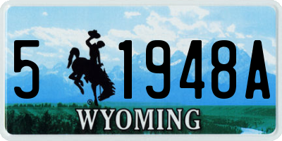 WY license plate 51948A