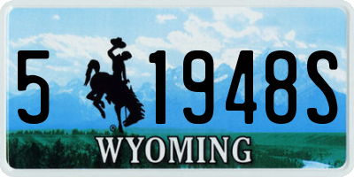 WY license plate 51948S