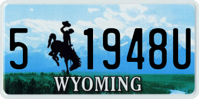 WY license plate 51948U