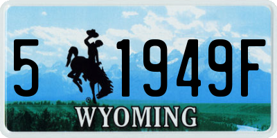 WY license plate 51949F