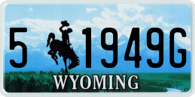 WY license plate 51949G