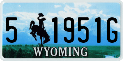 WY license plate 51951G