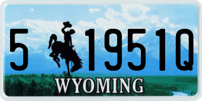 WY license plate 51951Q