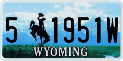 WY license plate 51951W