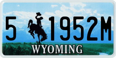 WY license plate 51952M