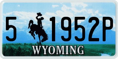 WY license plate 51952P