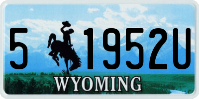 WY license plate 51952U