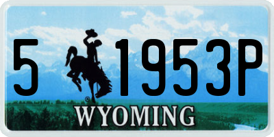 WY license plate 51953P