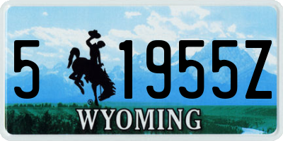 WY license plate 51955Z