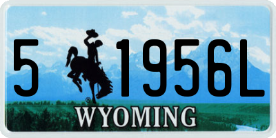 WY license plate 51956L