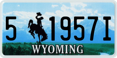 WY license plate 51957I