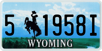 WY license plate 51958I