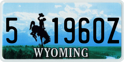 WY license plate 51960Z