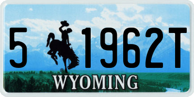 WY license plate 51962T