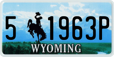 WY license plate 51963P