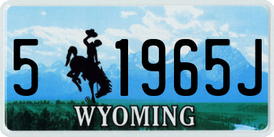 WY license plate 51965J