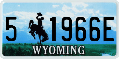 WY license plate 51966E