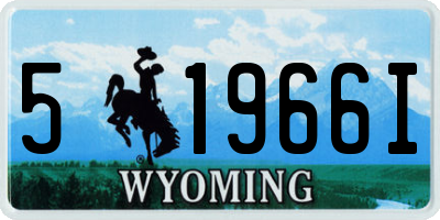 WY license plate 51966I