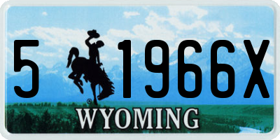 WY license plate 51966X