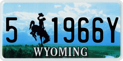 WY license plate 51966Y
