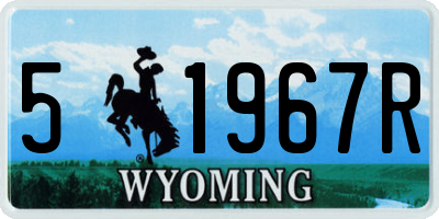 WY license plate 51967R