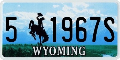WY license plate 51967S