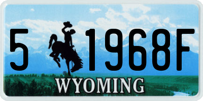WY license plate 51968F