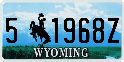 WY license plate 51968Z