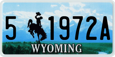 WY license plate 51972A