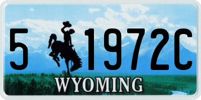 WY license plate 51972C