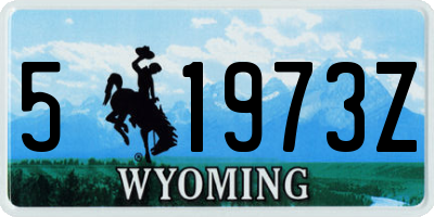 WY license plate 51973Z