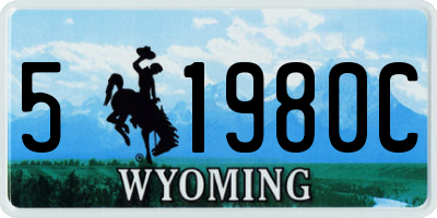WY license plate 51980C