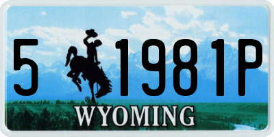 WY license plate 51981P