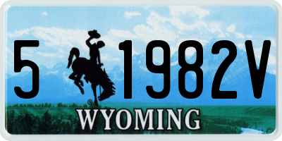 WY license plate 51982V