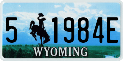 WY license plate 51984E