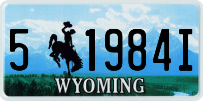 WY license plate 51984I