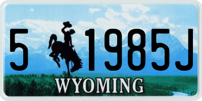 WY license plate 51985J