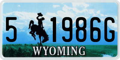 WY license plate 51986G